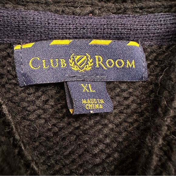 Vintage Club Room Mens Snowflake Sweater XL Shawl Collar 90s Wool Blend Nordic - Picture 4 of 9